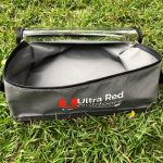 Large size clear top storage bag with lid open