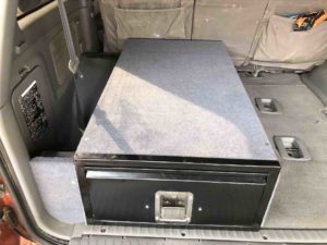 4x4 single drawer system with wing compartment opened