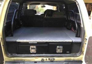 80 series land cruiser twin drawer system with folding table
