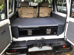 76 series land cruiser twin drawer system with folding table inbuilt