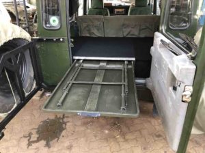 Landrover single drawer system with table half extended