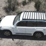 100 series landcruiser roof rack, elevated view from side
